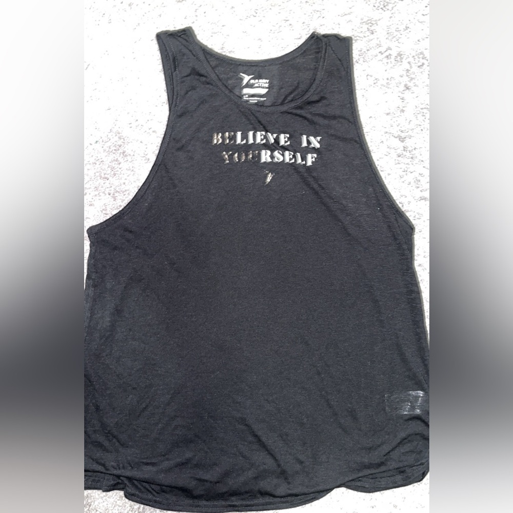 Old Navy Charcoal Graphic Tank Top